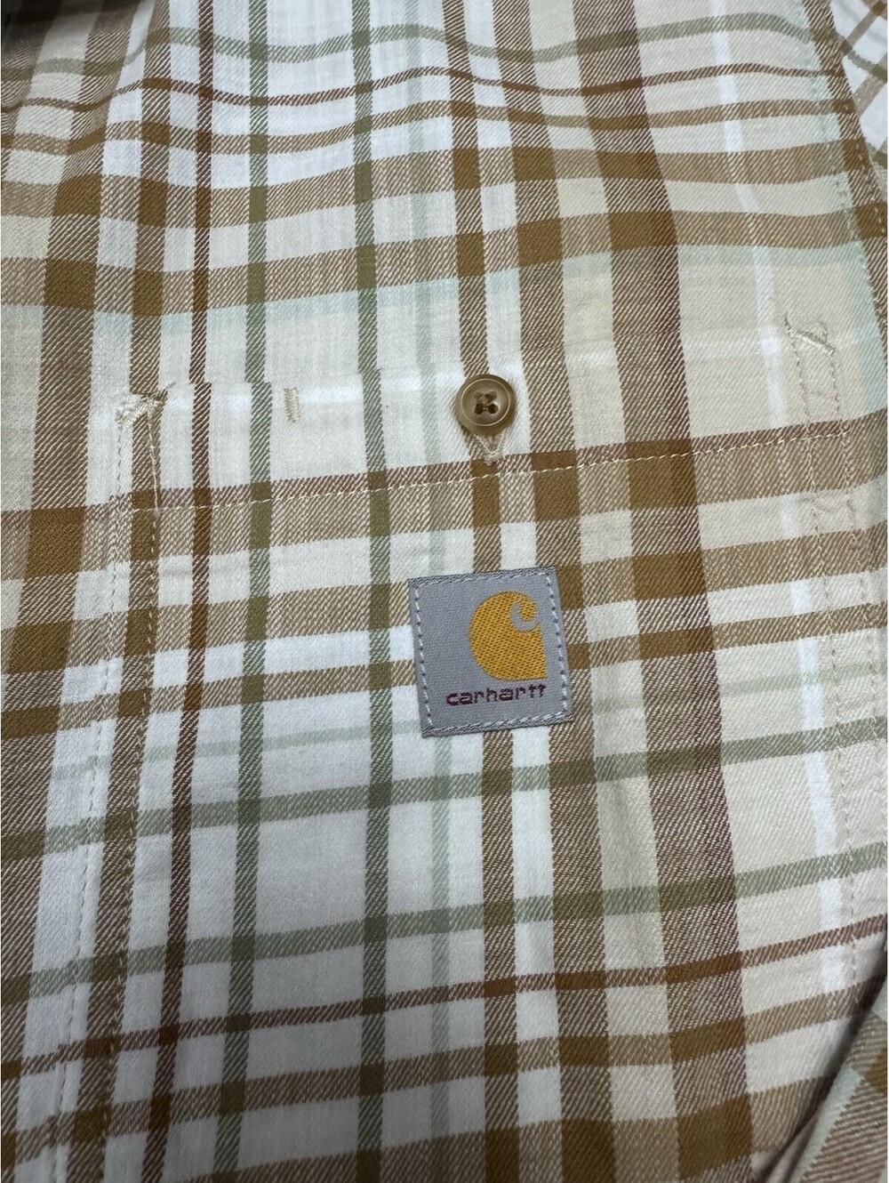 Carhartt Men's Rugged Flex Relaxed Fit Plaid Long Sleeve Button-Up Shirt Size S - Picture 3 of 7